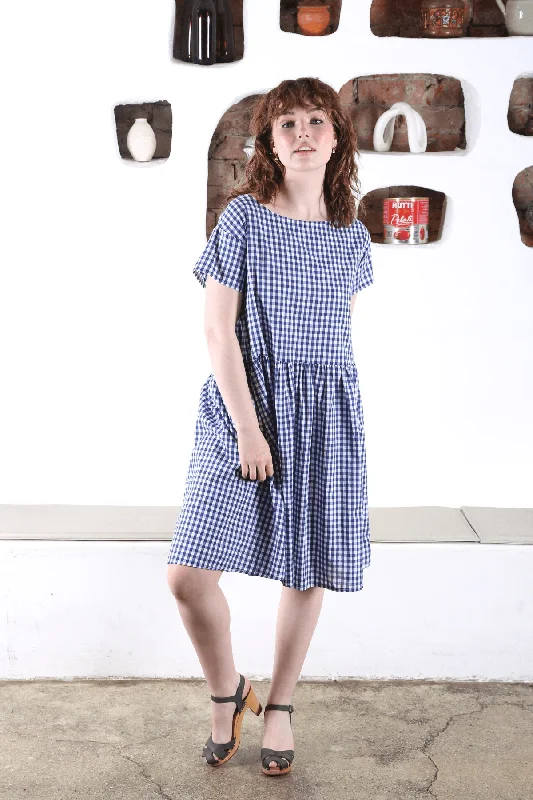 Deal of the Day Sunshine Drop Waist Dress Blue in Cotton