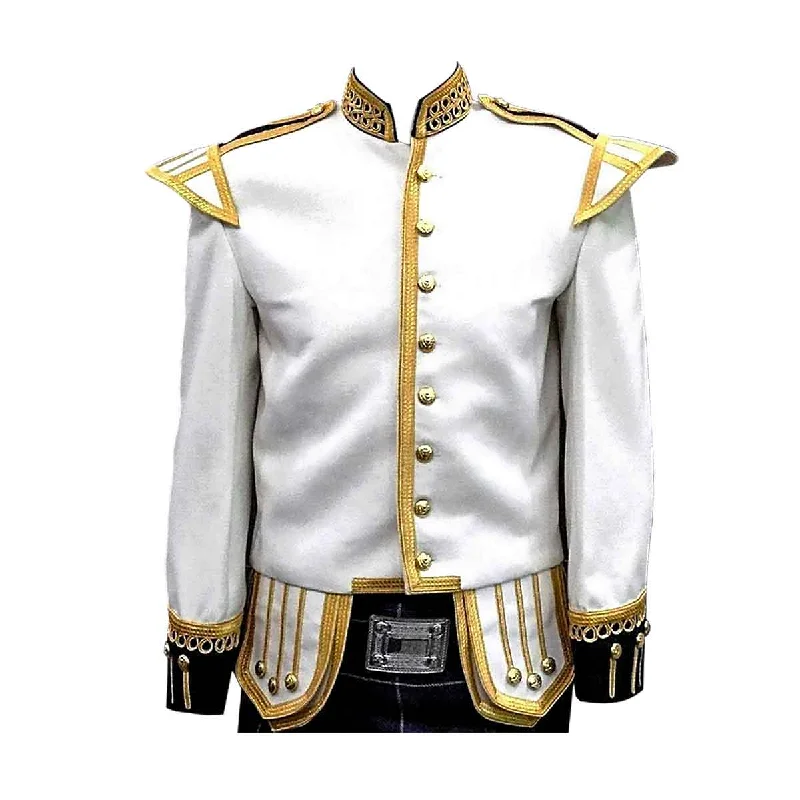 Online Specials White Doublet Fancy With Gold Braid And Trim