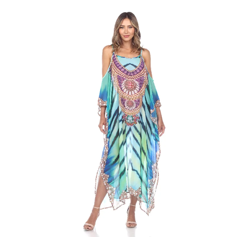 Sale Event White Mark Womens Sheer Maxi Caftan Poly Georgette One Size Cover-Up Summer Sale Event White Mark Womens Sheer Maxi Caftan Poly Georgette One Size Cover-Up Summer