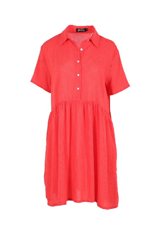 Super Sale Pacific Villa Dress Tangerine in Seersucker