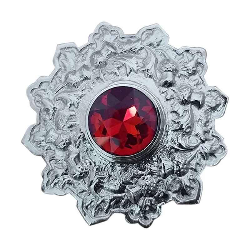 Bargain Prices Plaid Brooch Red Stone Star Style
