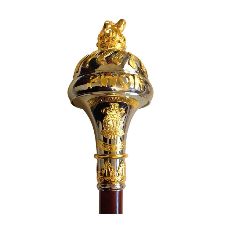 Quick Sale Custom Made Drum Major Ceremonial Mace or Stave With Battle Honors