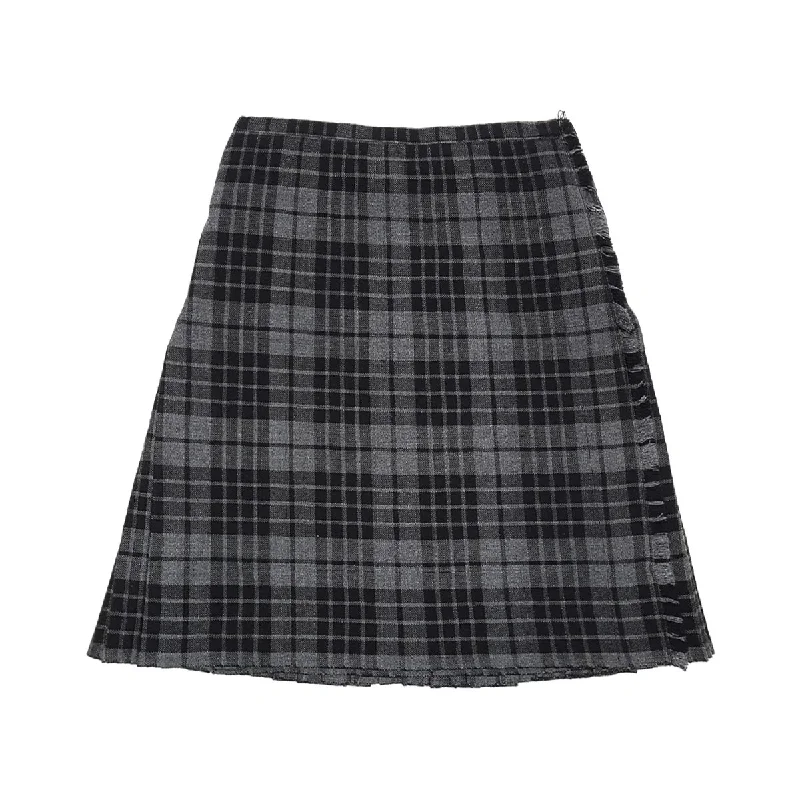 Mega Sale Ladies Tartan Kilt Pleated Plain Front