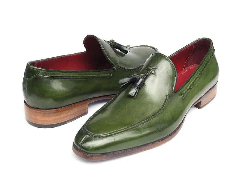 Fantastic Offers Paul Parkman Men's Tassel Loafer Green Hand Painted Leather Shoes (Id#083) Fantastic Offers Paul Parkman Men's Tassel Loafer Green Hand Painted Leather Shoes (Id#083)