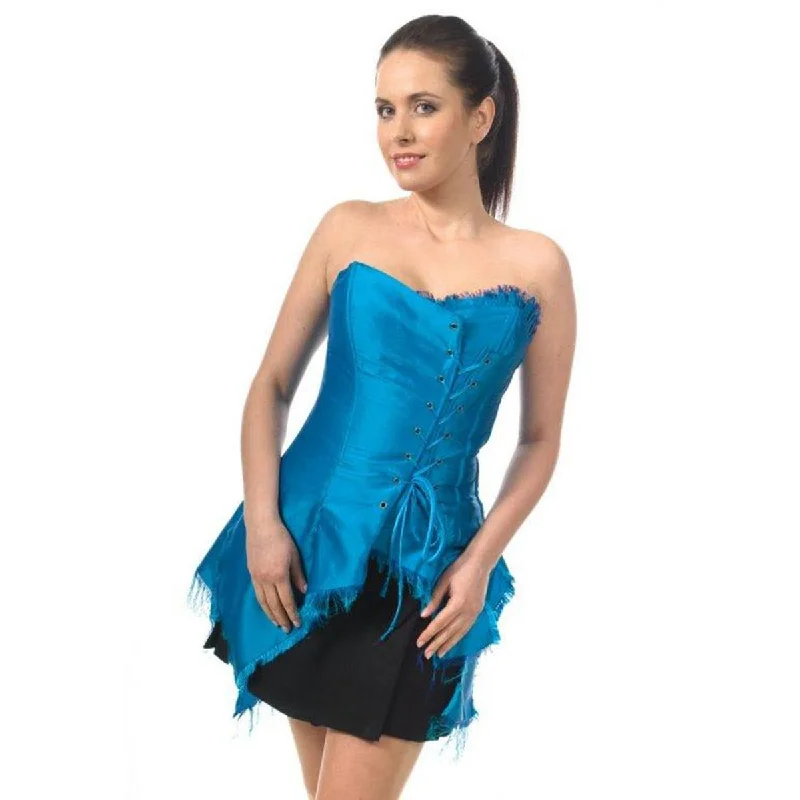 Midnight Sale Silk Corset Turquoise With Tartan Billie Kilt