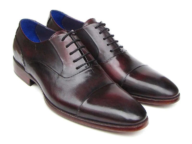 Don't Wait Paul Parkman Men's Captoe Oxfords Black Purple Shoes (Id#074)