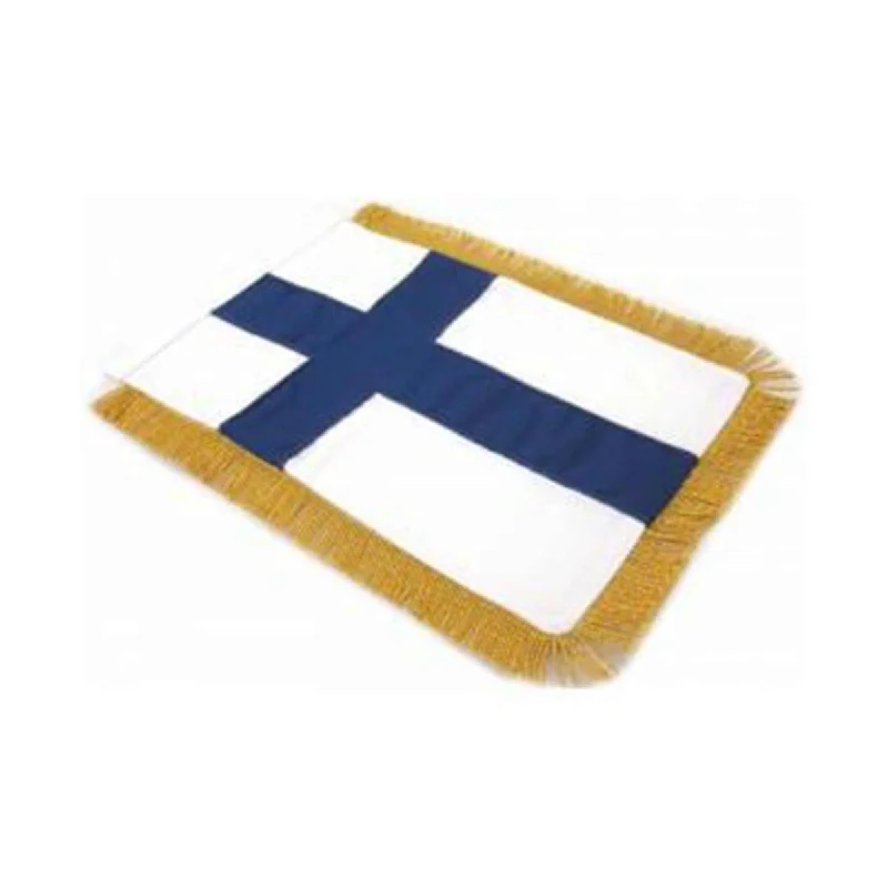 Super Bargain Finland Table Size Double Sided Hand Embroidered Flag