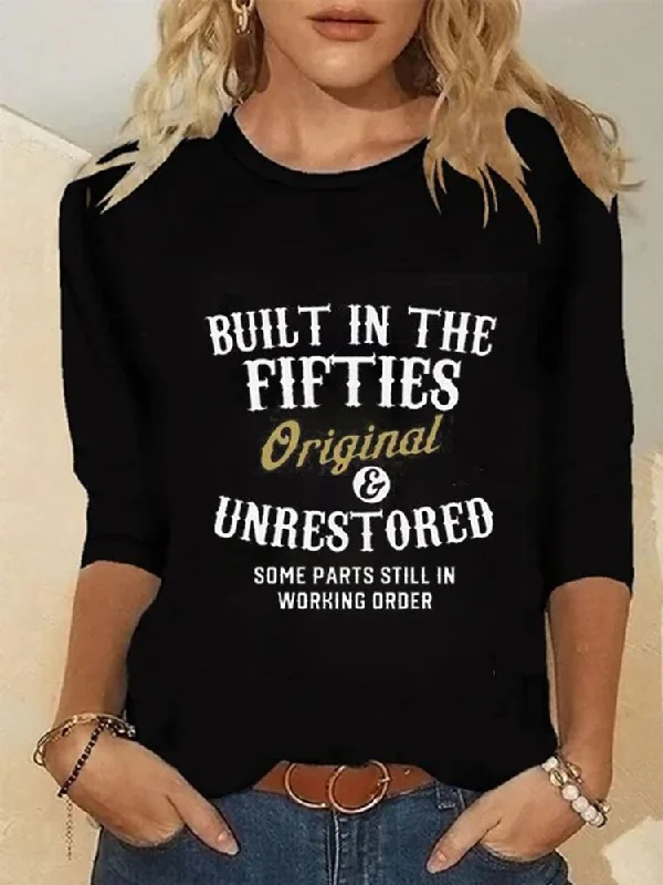 Special Discount Casual Crew Neck Letter Long Sleeve T-shirt  QH119