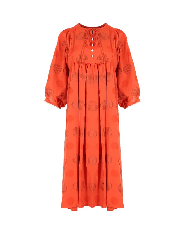 Discount Mania Universal Kristy Dress Orange in Cotton Blend