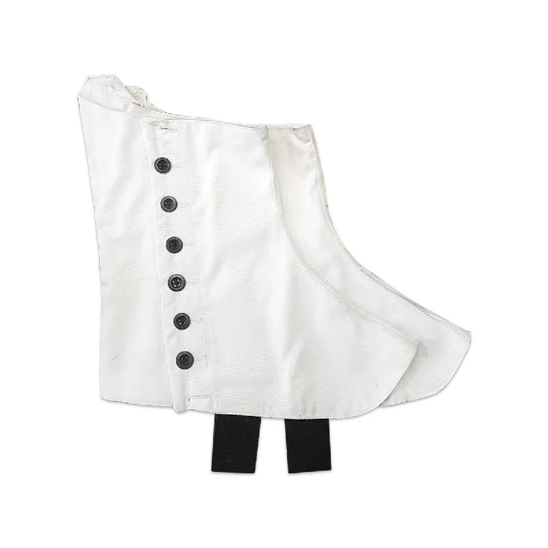 Quick Sale Piper And Drummer White Cotton Spats With Black Buttons
