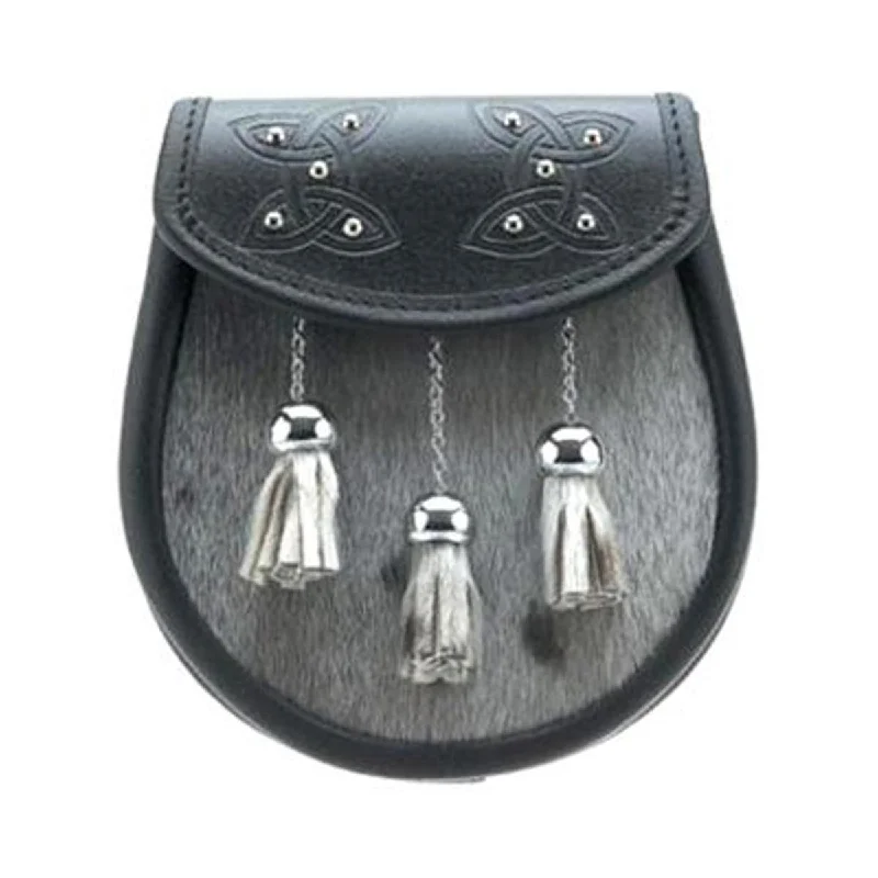 One-DAY Sale Semi Dress Buffalo Skin Sporran 3 Tassels With Chain Belt