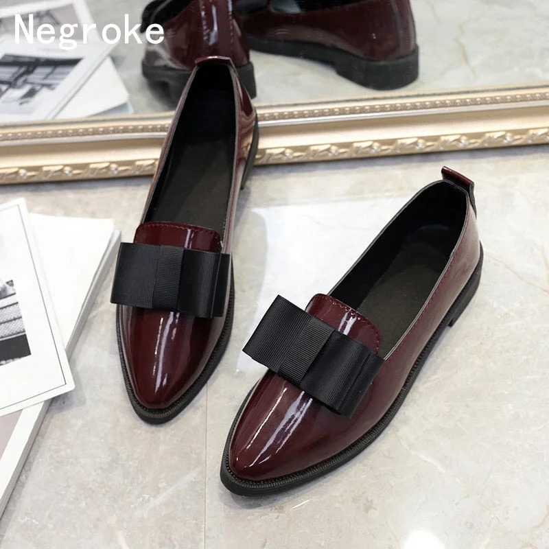 Daily Specials Shiny Patent Leather Block Chunky Toe Pumps
