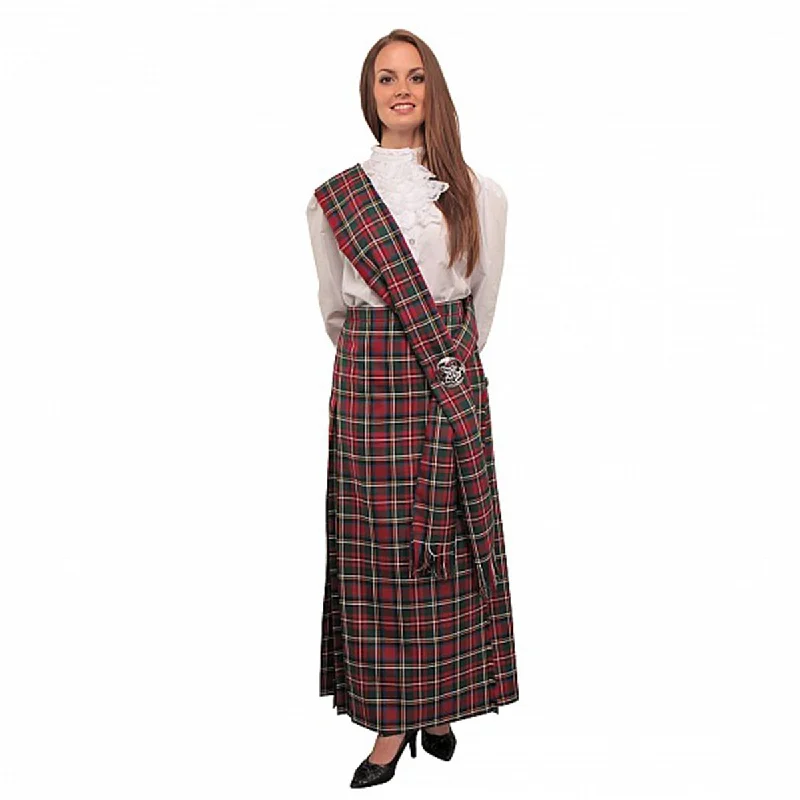New Deals Ladies Tartan Hostess Kilt With Sash