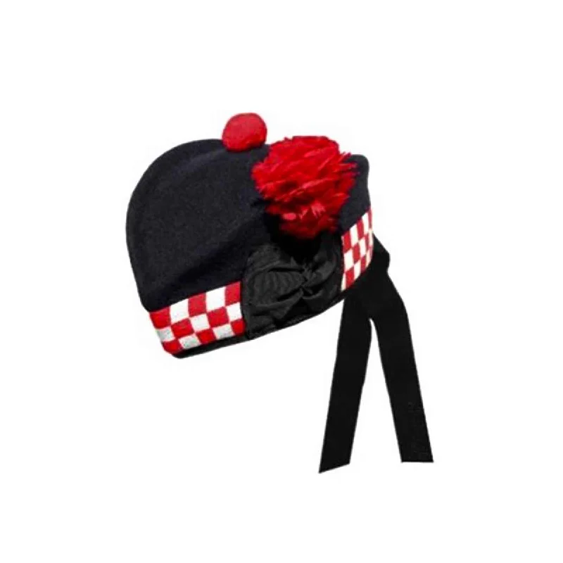 New Arrival Black Glengarry Red White Diced