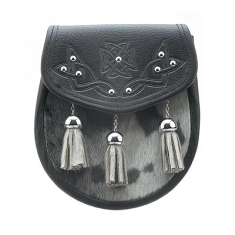 YEAR-End Sale Semi Dress Buffalo Skin Sporran 3 Tassels With Chain Belt