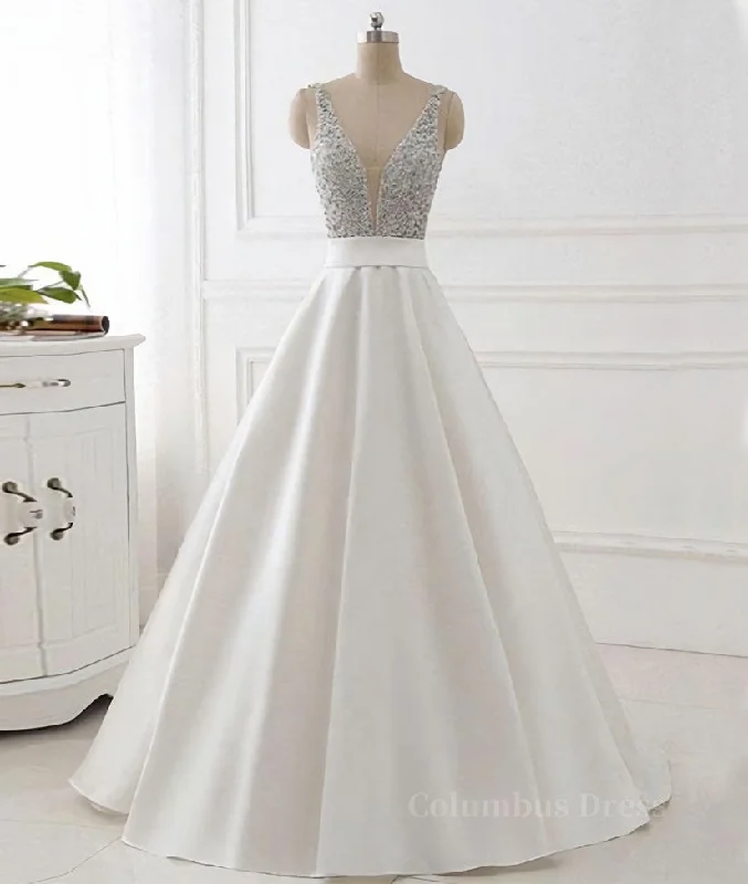 Overstock V Neck Backless White Corset Prom Dress With Beads, V Neck Corset Formal Dress, White Evening Dress outfit Overstock V Neck Backless White Corset Prom Dress With Beads, V Neck Corset Formal Dress, White Evening Dress outfit