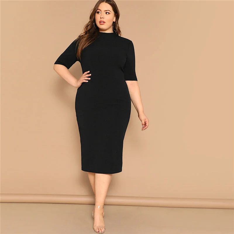 Instant Savings Women's Summer Polyester Slim Long Dress | Plus Size