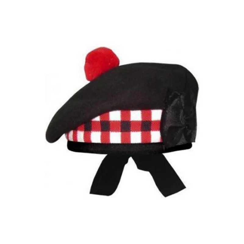 Don’t Miss Out Black Balmoral Cap Red Black White Diced