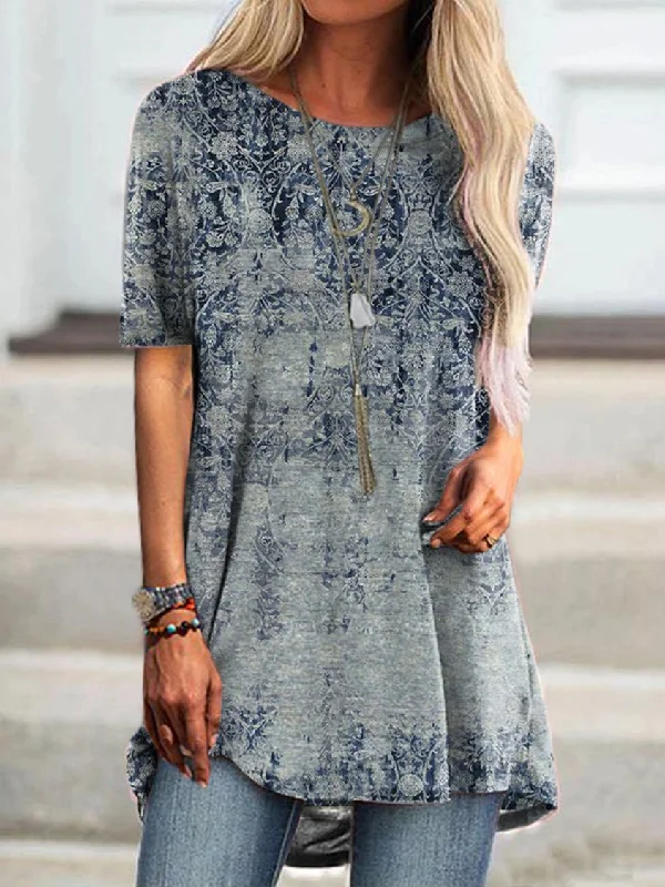 Huge Discounts Women's Round Neck Casual T-shirt ap5