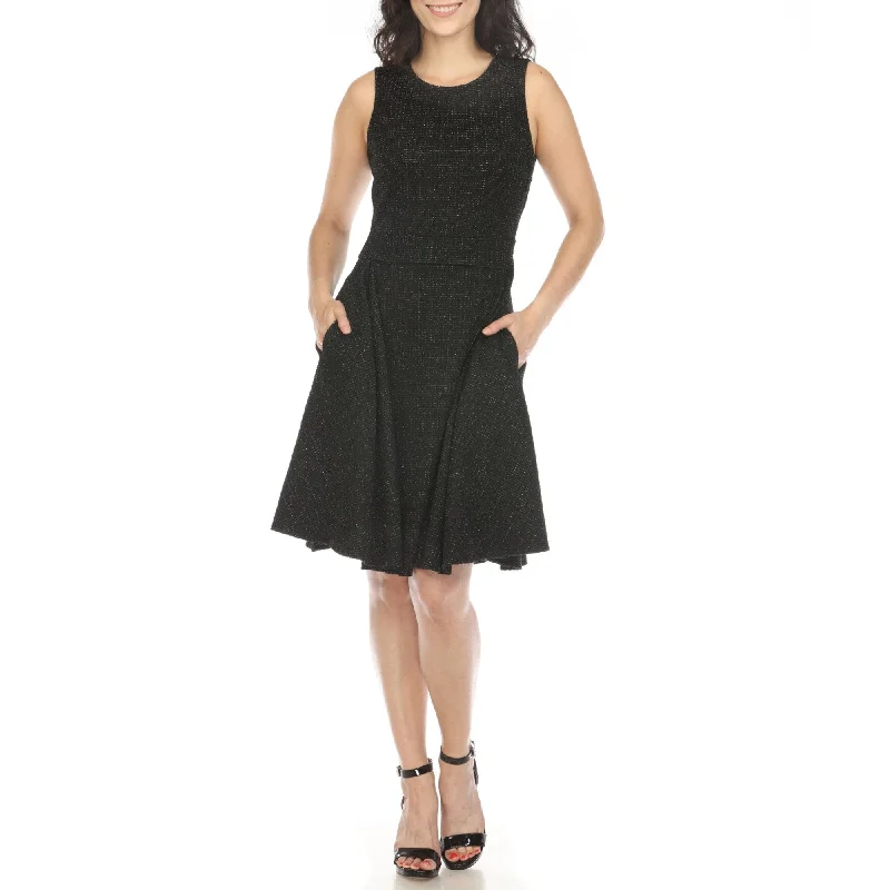 New Markdowns White Mark Womens Tweed Fit and Flare Dress