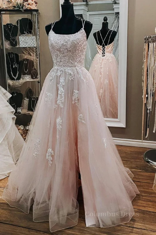 Referral Discount Open Back Pink Tulle Lace Long Corset Prom Dress with Appliques, Pink Lace Corset Formal Graduation Evening Dress outfit Referral Discount Open Back Pink Tulle Lace Long Corset Prom Dress with Appliques, Pink Lace Corset Formal Graduation Evening Dress outfit