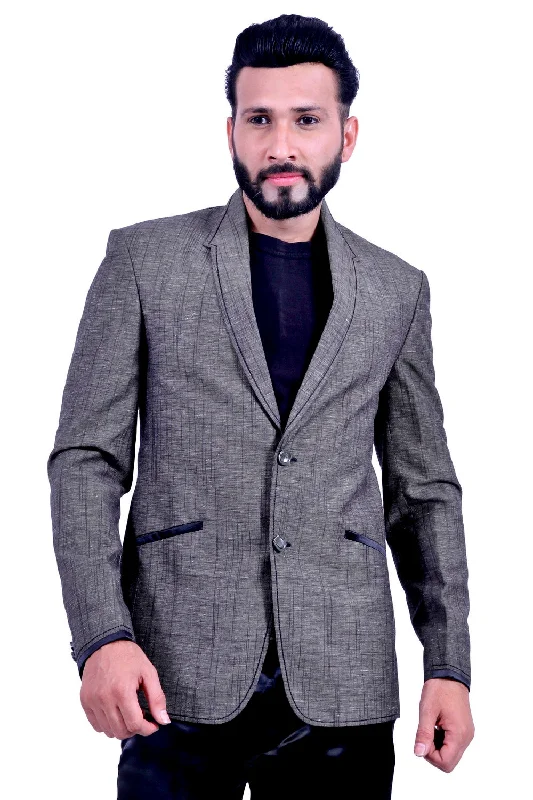 Hurry In Modern Grey Blazer for Men