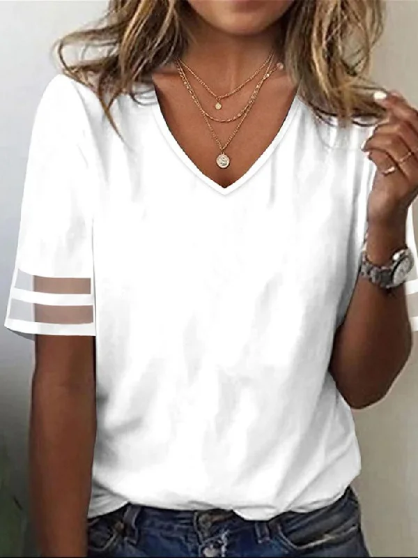 Big Savings Loose V Neck Casual T-Shirt  cc151