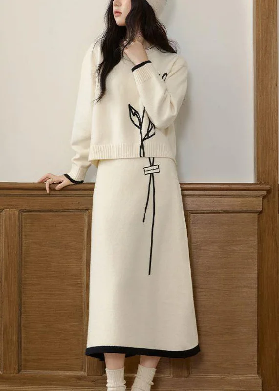 Price Blitz Stylish Beige O Neck Sweaters And Skirts Knit Two Pieces Set Winter WV012 Price Blitz Stylish Beige O Neck Sweaters And Skirts Knit Two Pieces Set Winter WV012