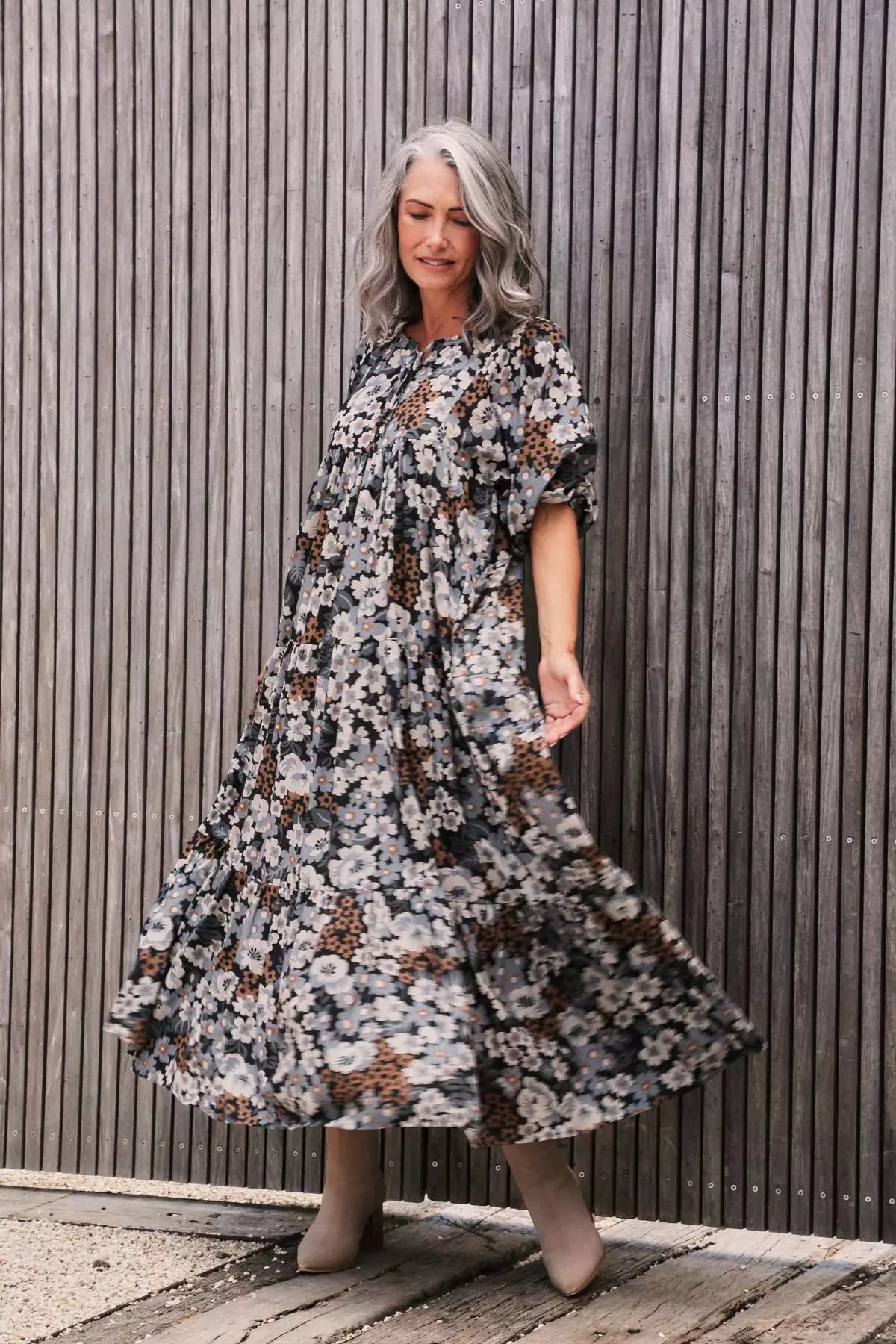 Extra Savings Dilon Olivia Dress Melbourne Sky in Cotton