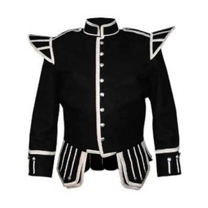 Reduced Prices Black Doublet Blazer Wool With Silver Braid And Trim