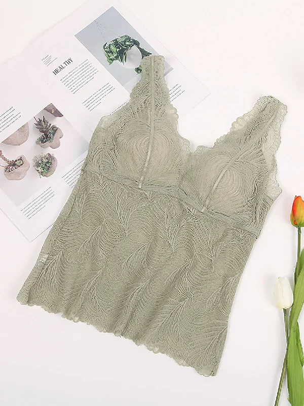 Lowest Price Women Sexy Seamless Lace Warm With Breast Pads Base AS1013
