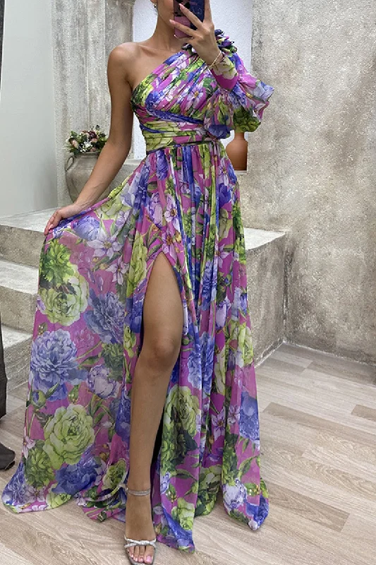 Price Break Elegant Floral Slit Evening Dress Dresses RH8524