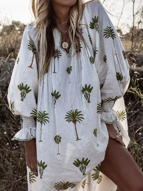 Stock Up and Save Women Casual Sundress Sexy V-neck Lantern Sleeve Floral Print Elegant Loose Bohemian Beach Dress FA323 Stock Up and Save Women Casual Sundress Sexy V-neck Lantern Sleeve Floral Print Elegant Loose Bohemian Beach Dress FA323