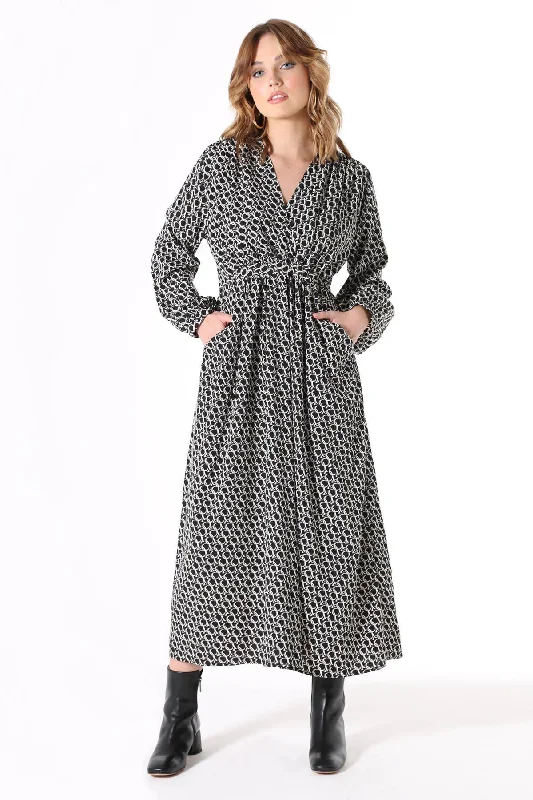 Limited Stock Signature Tie Dress Black
