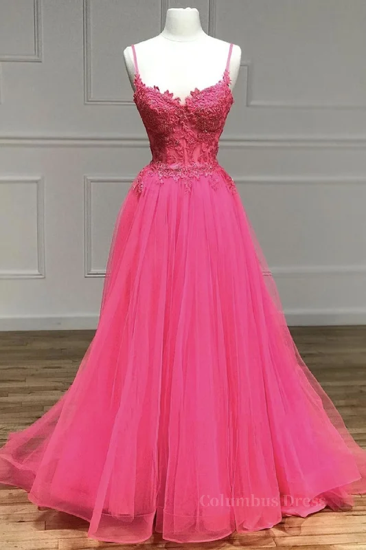Weekend Flash Sale A Line Spaghetti Straps Beaded Pink Lace Long Corset Prom Dress, Pink Lace Corset Formal Dress, Pink Tulle Evening Dress outfit Weekend Flash Sale A Line Spaghetti Straps Beaded Pink Lace Long Corset Prom Dress, Pink Lace Corset Formal Dress, Pink Tulle Evening Dress outfit