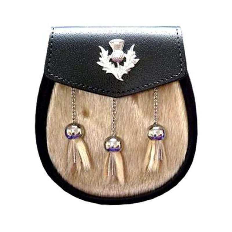 Today’s Deal Semi Dress Sealskin Sporran 3 Tassels Thistle Badge With Chain Belt