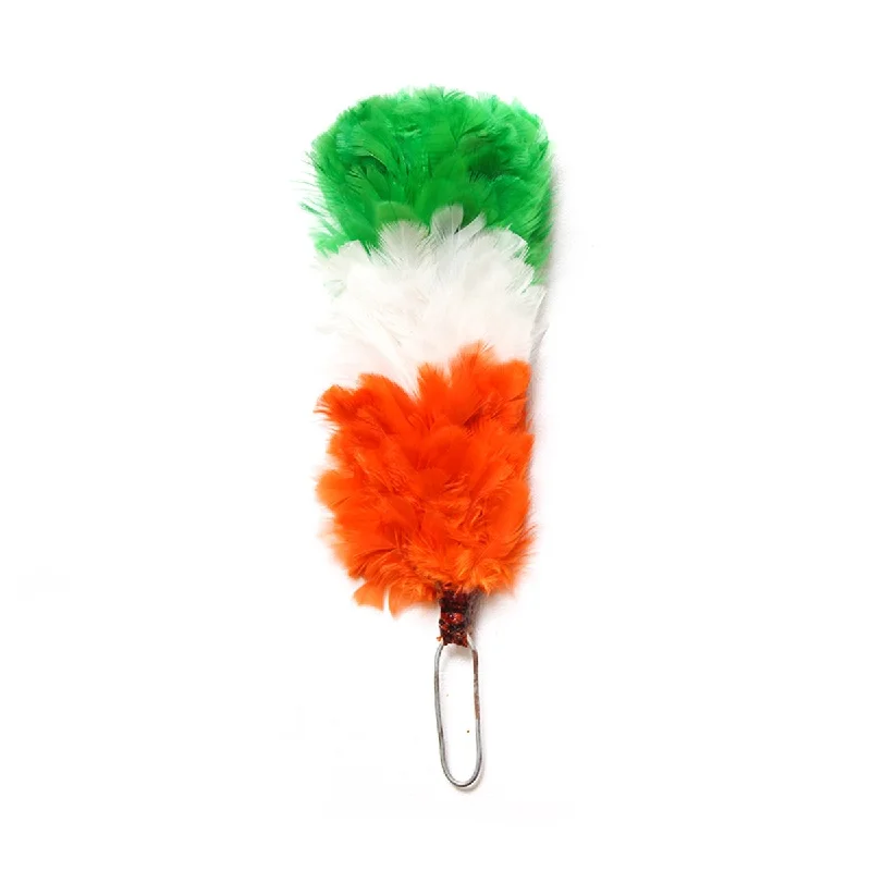 Discount Extravaganza Feather Hackle Parrot Green White Orange 4 Inches