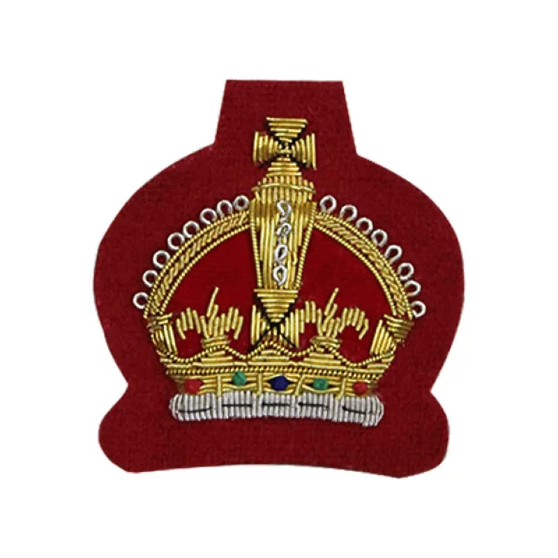 Huge Discounts King Crown Badge Silver or Gold Bullion Hand Embroidered