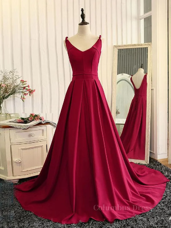 Big Savings Burgundy A Line V Neck Sweep Train Open Back Satin Long Corset Prom Dress, V Neck Burgundy Corset Formal Dress, Backless Evening Dress outfit Big Savings Burgundy A Line V Neck Sweep Train Open Back Satin Long Corset Prom Dress, V Neck Burgundy Corset Formal Dress, Backless Evening Dress outfit