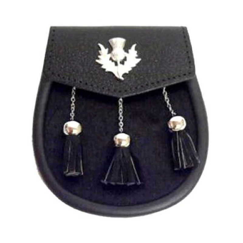 Weekend Deal Semi Dress Buffalo Skin Sporran Thistle Badge 3 Tassels With Chain Belt