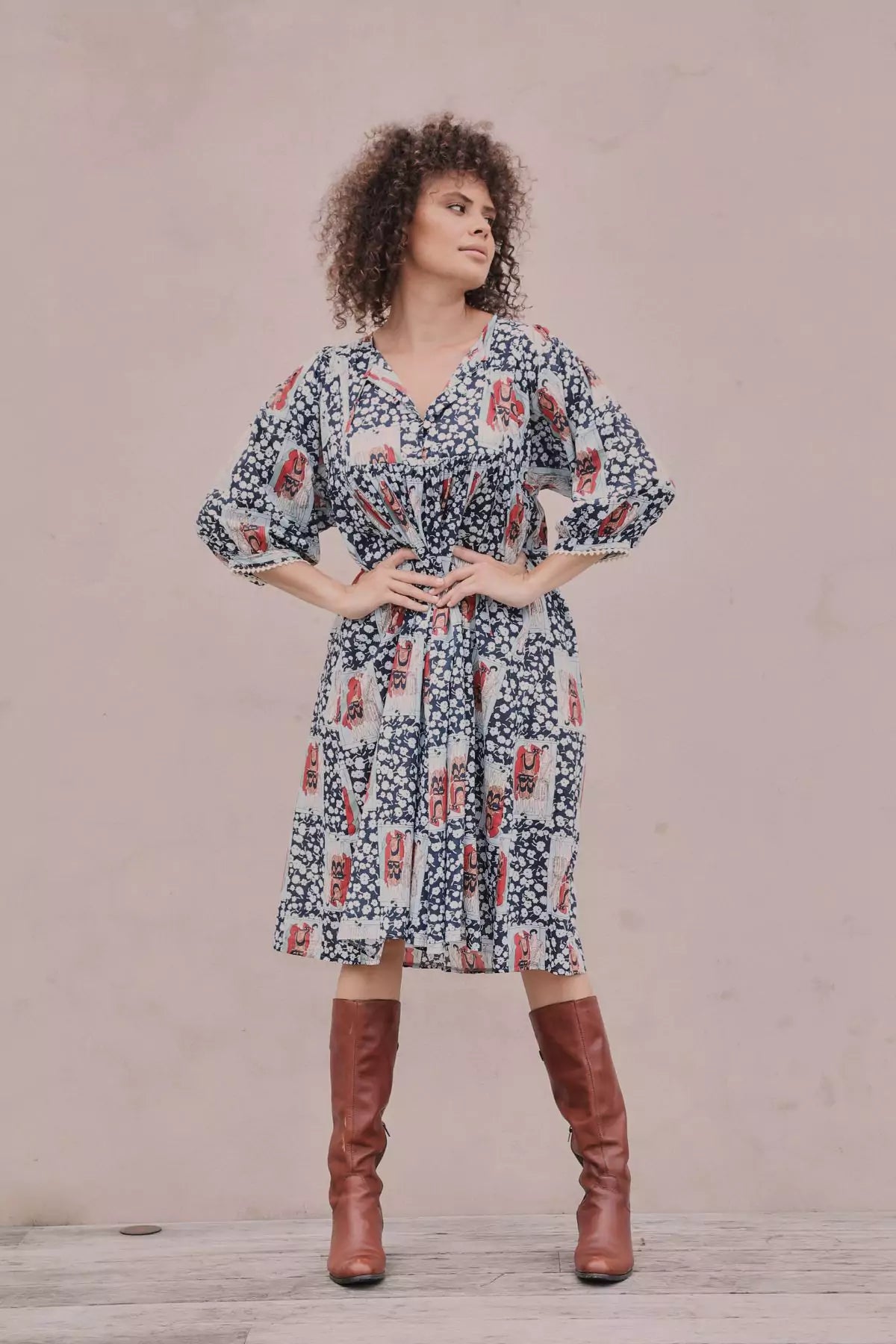 Savings Galore Felix Kristy Dress Navy in Cotton
