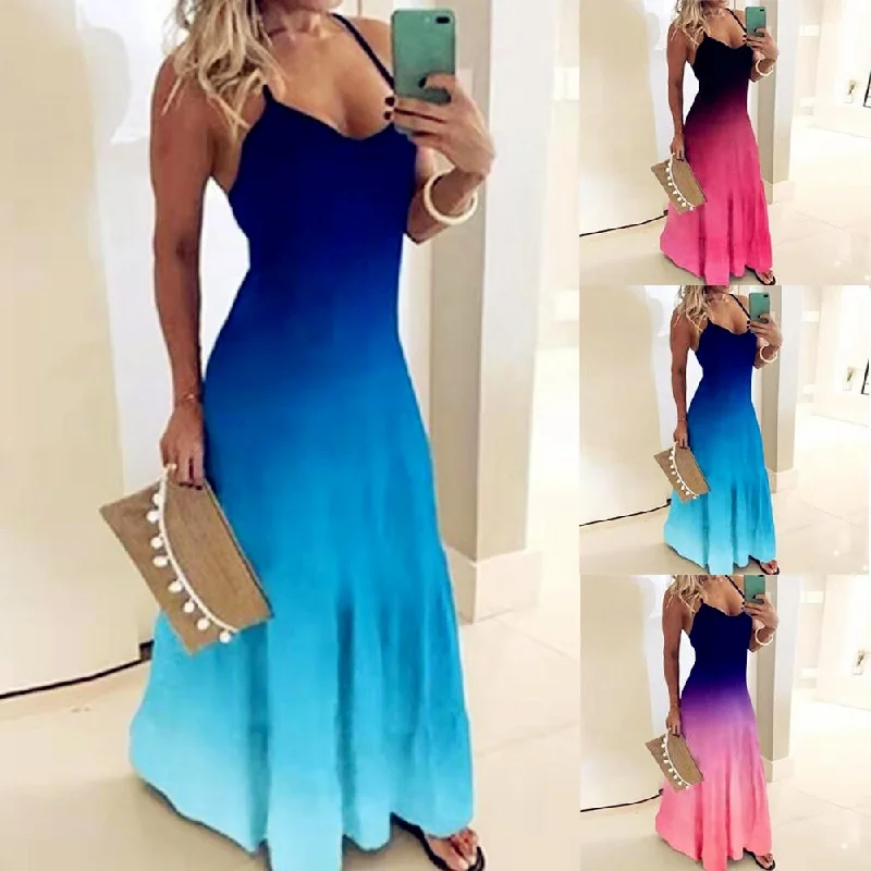 Major Savings Colors Summer Sexy Boho Bow Maxi Dress