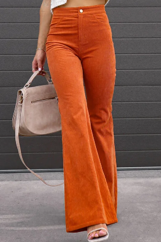 Limited Time Sexy Casual Street Solid Pocket Boot Cut Mid Waist Wide Leg Patchwork Bottoms(4 Colors) YR0256