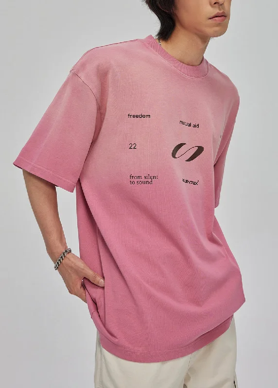 Mega Sale Cool Gradient Pink O Neck Print Cotton T Shirt Men Casual Clothing Summer WA003 Mega Sale Cool Gradient Pink O Neck Print Cotton T Shirt Men Casual Clothing Summer WA003