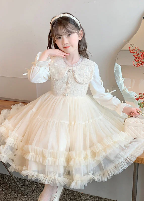 Price Drop Alert Classy Champagne Ruffled Nail Bead Tulle Patchwork Kids Maxi Dresses Fall QV040 Price Drop Alert Classy Champagne Ruffled Nail Bead Tulle Patchwork Kids Maxi Dresses Fall QV040