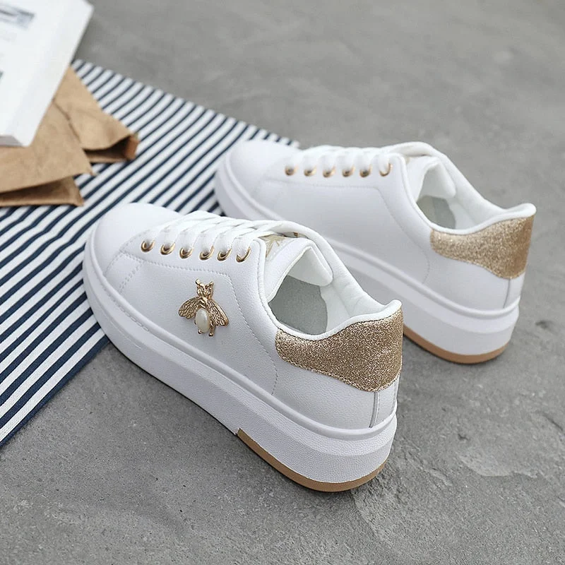 Early Bird Discount Fashion Breathable PU Leather Platform Sneakers