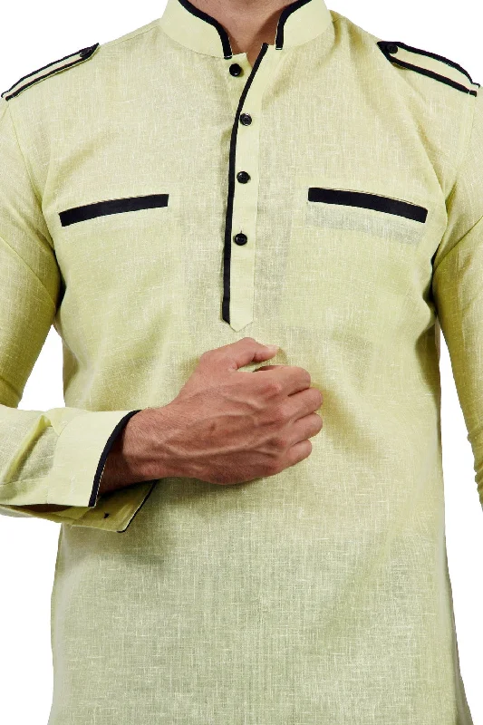 Closeout Saris and Things Limegreen Pathani Suit for Men
