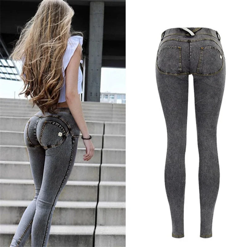 Unmissable Offer Jeans Woman Peach Push Up Hip Skinny Denim Pant