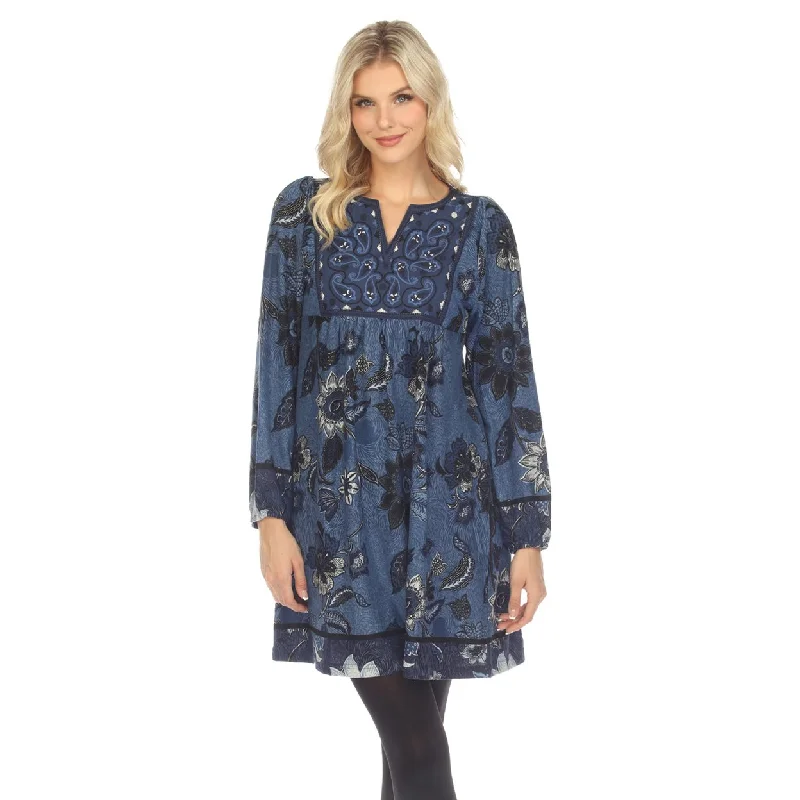 Blowout Deals White Mark Floral Paisley Sweater Dress Womens Long Sleeve Relaxed Fit 1X Blowout Deals White Mark Floral Paisley Sweater Dress Womens Long Sleeve Relaxed Fit 1X
