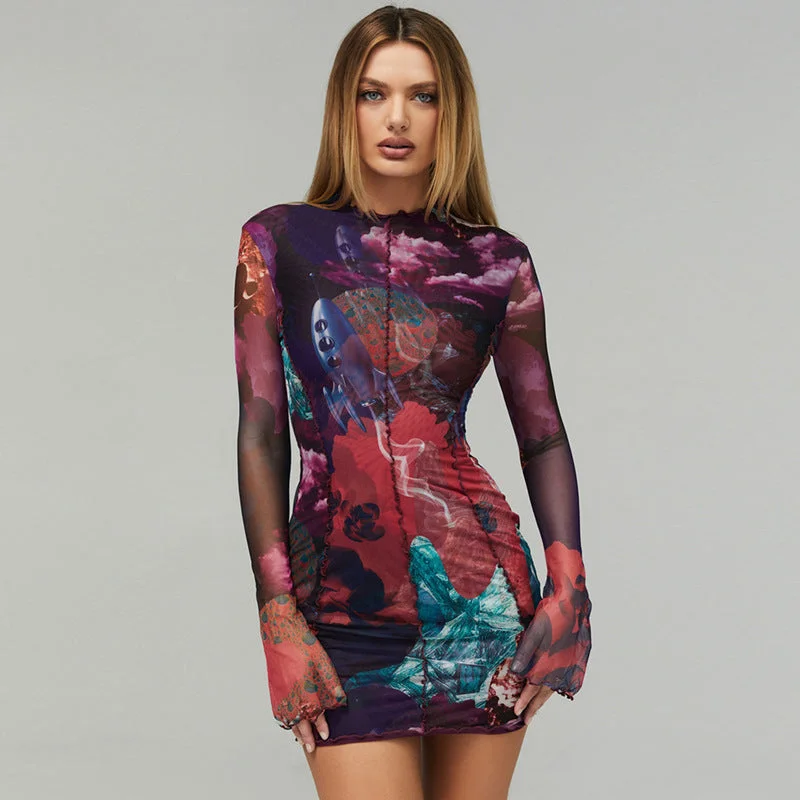 Huge Savings Allover Print Bodycon Dress